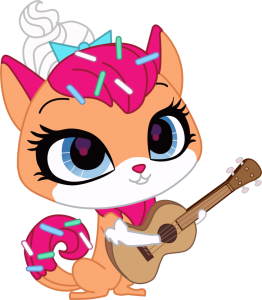 cute kitty playing guitar